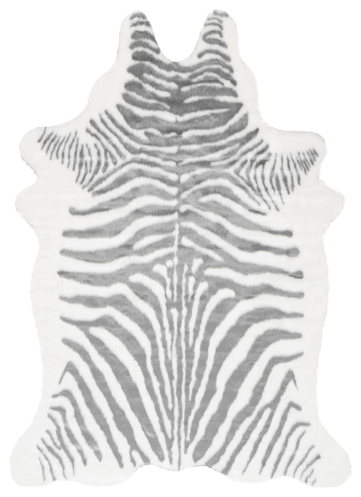 Nuloom Alyssa Faux Zebra Cowhide Area Rug Contemporary Novelty
