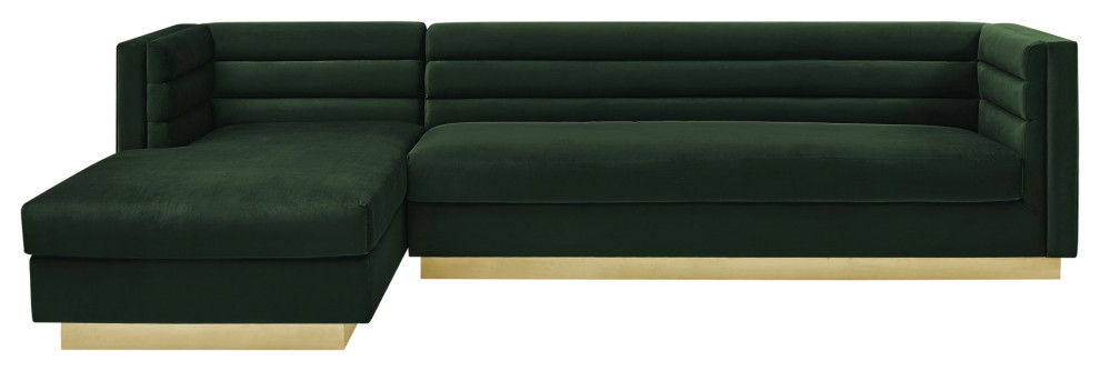 Inspired Home Mathis Sofa, Upholstered, Hunter Green Velvet
