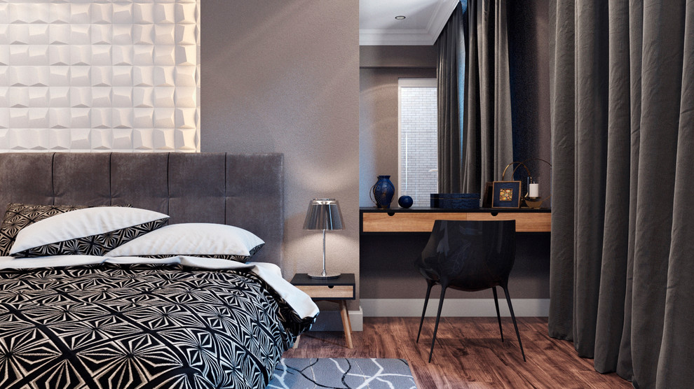 Дизайн интерьера спальни в трехкомнатной квартире