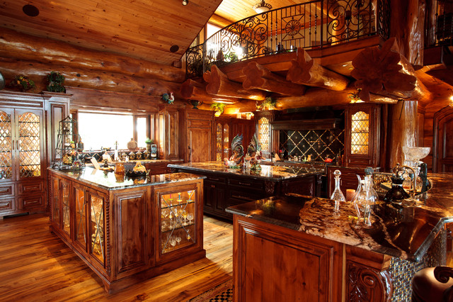 Log Cabin Awesome American Traditional Kitchen Dallas By