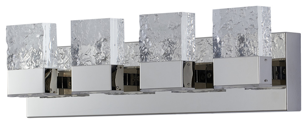 Dyconn Faucet Regal Vanity Light w/ 4 Clear Acrylic Ice Block Design