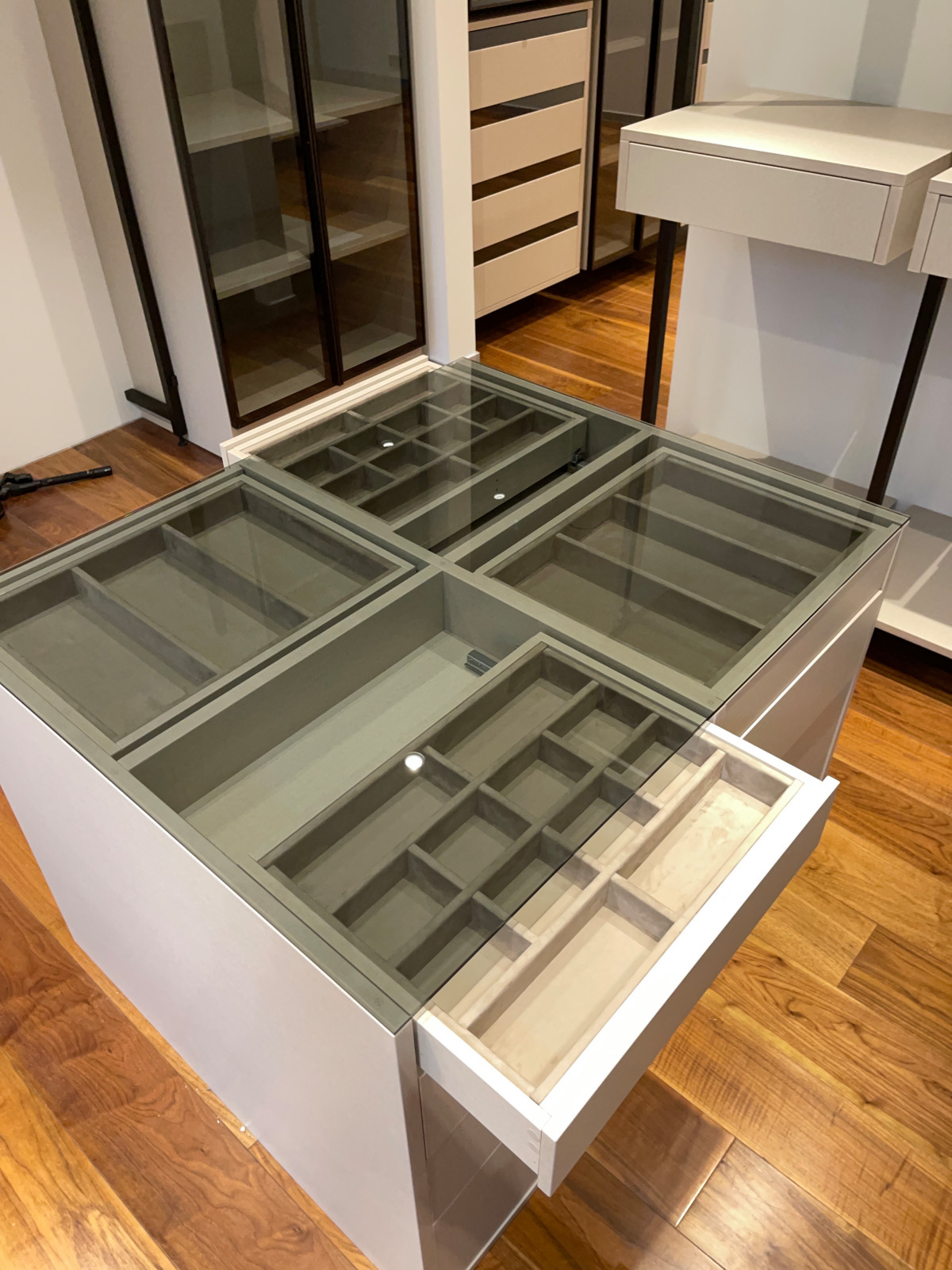 Распашной шкаф с системой RPE raumplus и Гардеробная система UNO raumplus