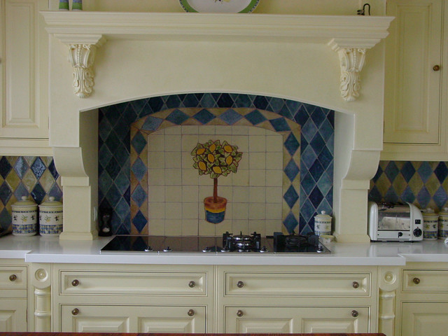Kitchen backsplash lemon tree middelhavsstil-koekken