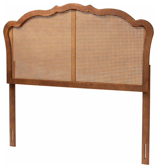 Aidan Rattan Ash Walnut Headboard, King Tropical Headboards by