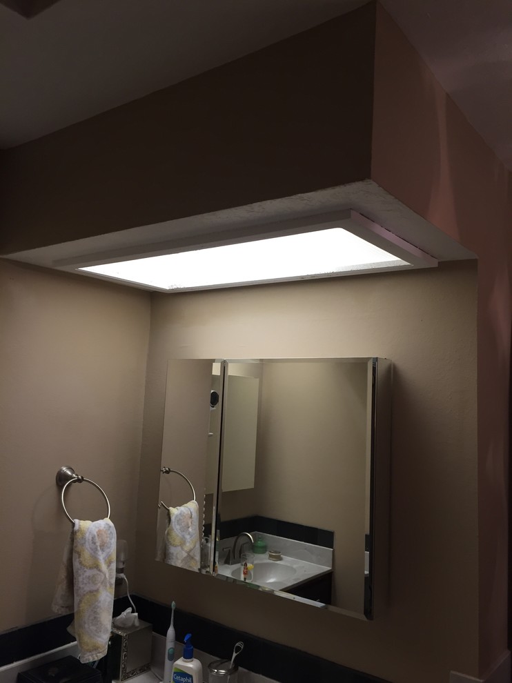 Bathroom soffits and light fixture dilemma