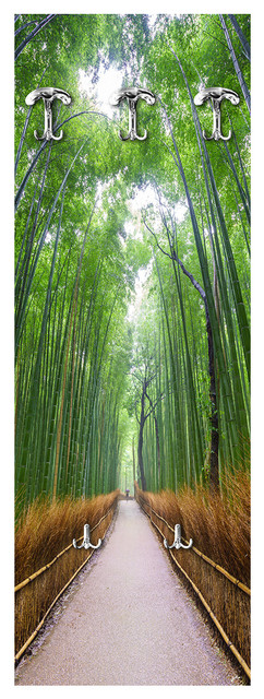 Road In Bamboo Wall Coat Rack