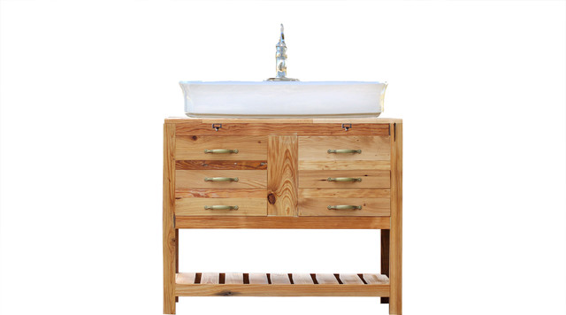 39 Reclaimed Wood Vanity Cabinet Vessel Sink Apothecary Chest Package Rustic Bathroom Vanities And Sink Consoles By Watermarkfixtures Llc