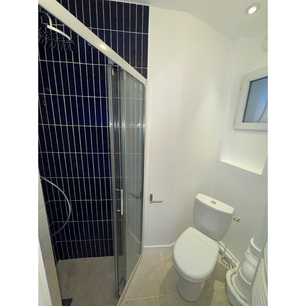 Projet Château-Landon, rénovation d'une cuisine, entrée & salle de bain.