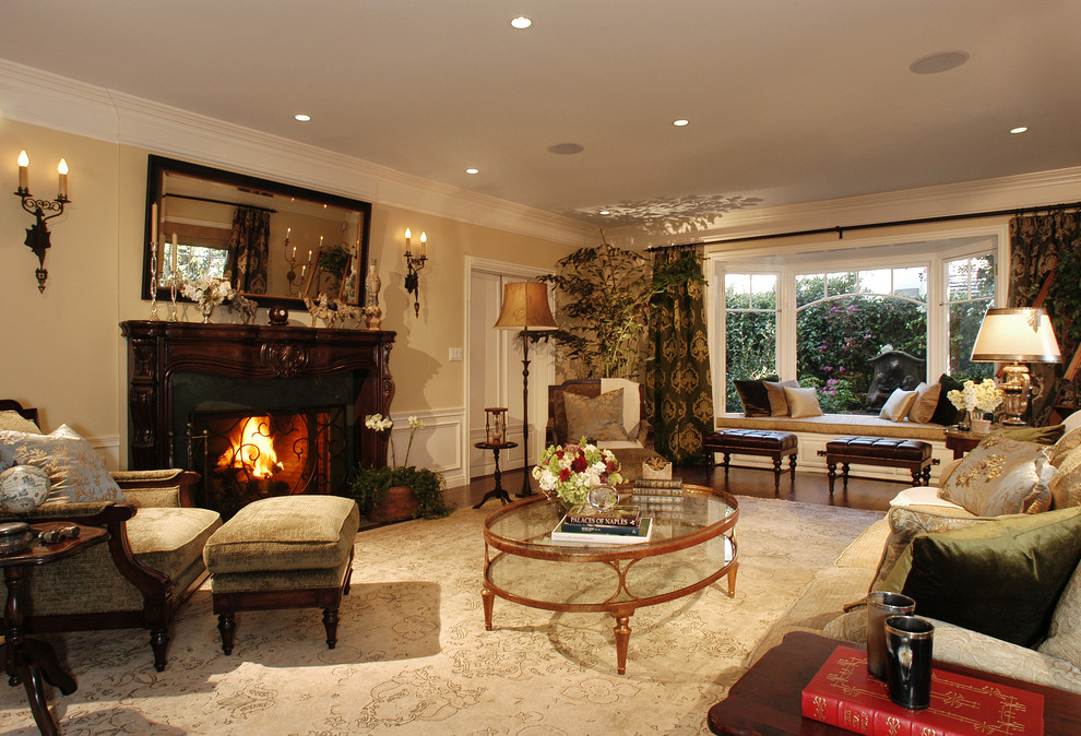 Eclectic enclosed living room in Portland with a standard fireplace.