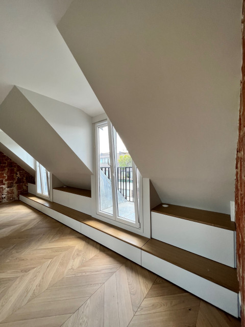 R&eacute;novation compl&egrave;te d'un appartement contemporary-vardagsrum