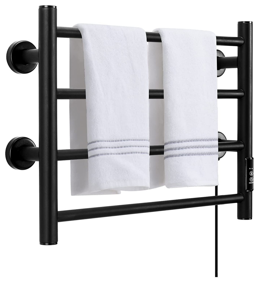 Towel Warmer Stainless Steel Wall Mounted Heated Towel Racks, 4 Bar