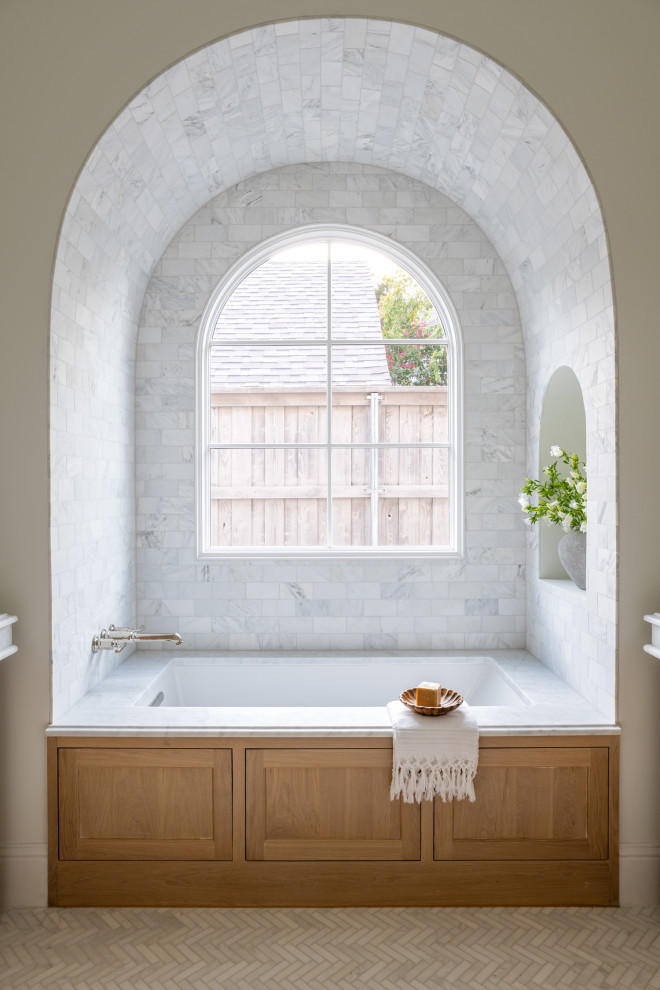 Inspiration for a coastal bathroom remodel in Dallas
