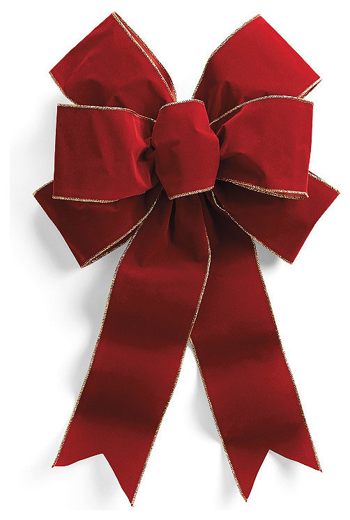 Set of Two Pre-Made Red Outdoor Christmas Bows - 12"