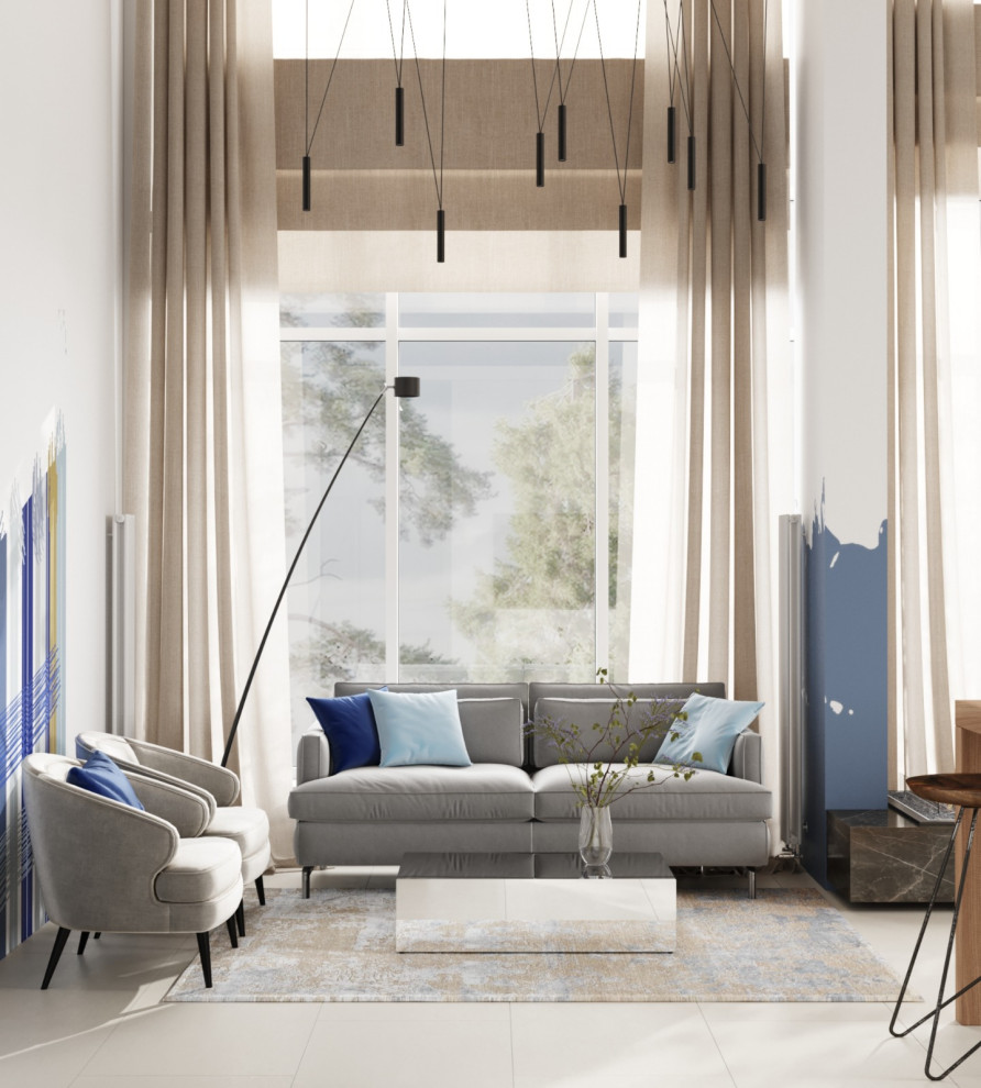 2-ух уровневая квартира в стиле минимализм