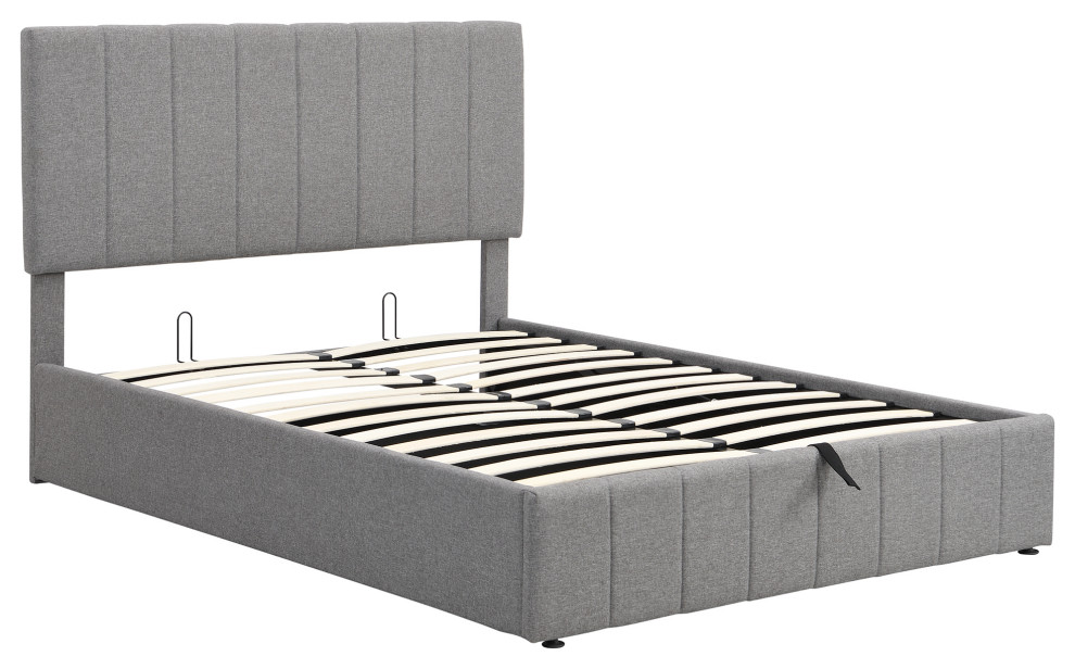 Full/Queen Upholstered Full Platform Bed with Lift Up Storage, Full