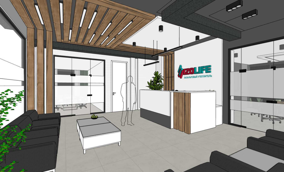 Офис для компании Изовол (экспресс-проект, скетчап)