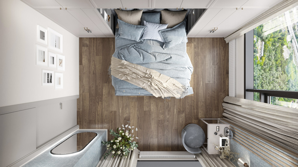 Вид сверху на спальную комнату