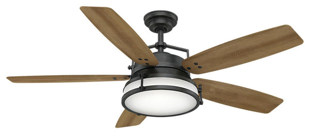 Caneel Bay 3 Light Outdoor Fan Aged Steel Craftsman Ceiling Fans By Lighting New York Houzz