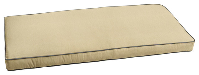 Sunbrella Beige W Charcoal Gray Outdoor Bench Cushion 37 48