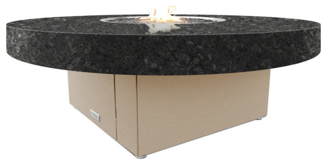 Circular Fire Pit Table 48 D Natural, Black Round Gas Fire Pit Table