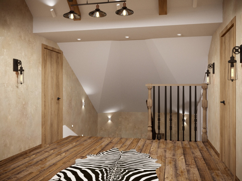 Интерьер мансардного этажа в стиле лофт