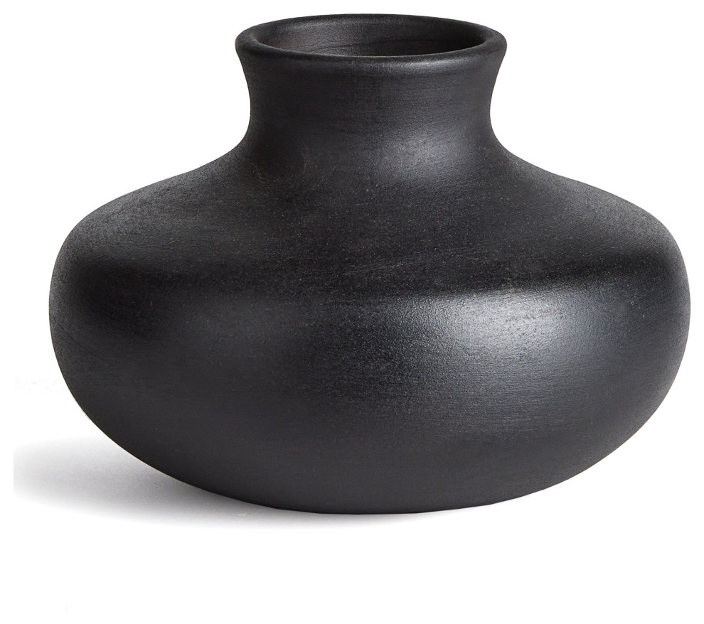 Fiorella Large Black Vase Contemporary Vases by Napa Home