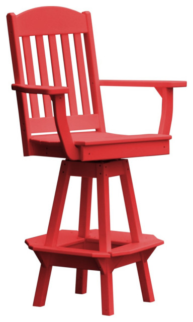 Poly Lumber Classic Swivel Bar Chair with Arms - Contemporary - Outdoor ...