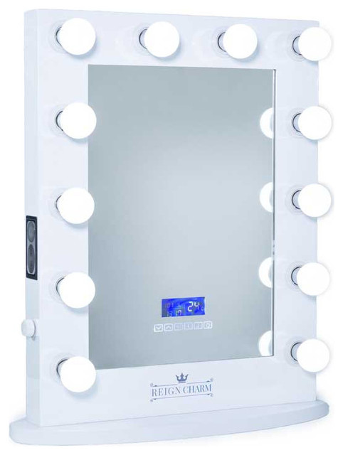 ReignCharm The Rockstar Hollywood Vanity Mirror With Bluetooth Audio-Enabled Speakers - Bathroom ...