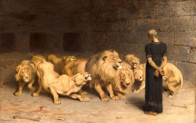 Daniel In The Lion'S Den Painted Wall Mural, 36" x 24" - Contemporary -  Wall Decals - by Limitless Walls | Houzz