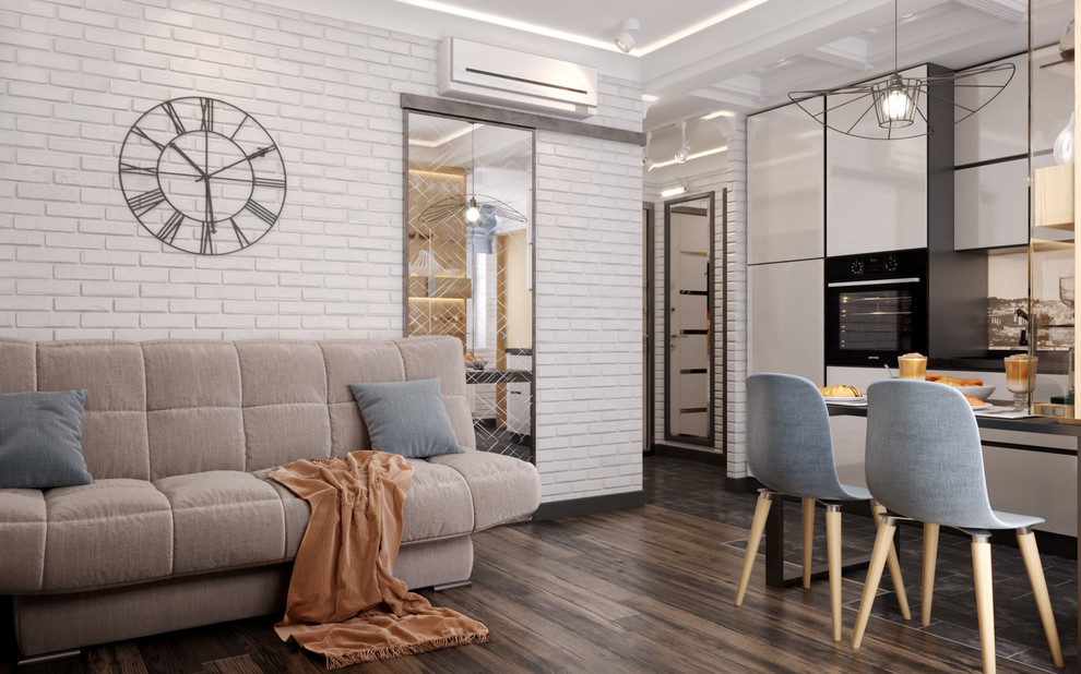 Дизайн проект квартиры 36 кв.м для молодой мамы и дочки