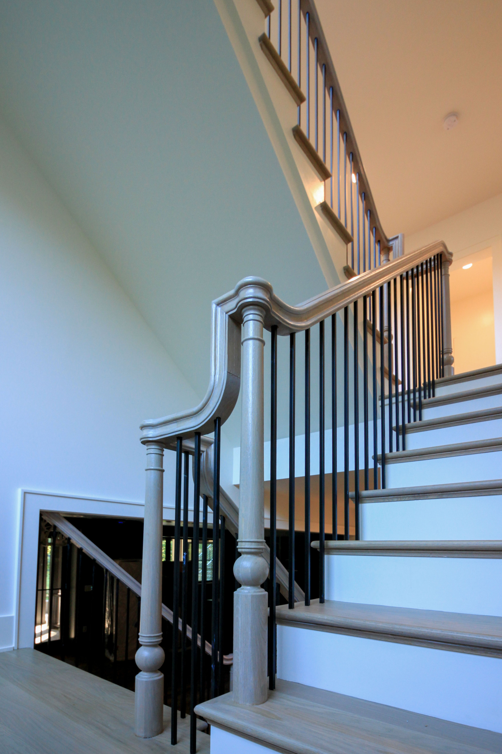93_Captivating Light Wood Railing System with Black Spindles, Arlington VA 22207