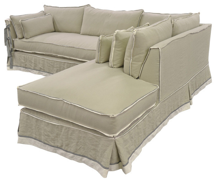 Romantic Slipcovered Chaise Sectional