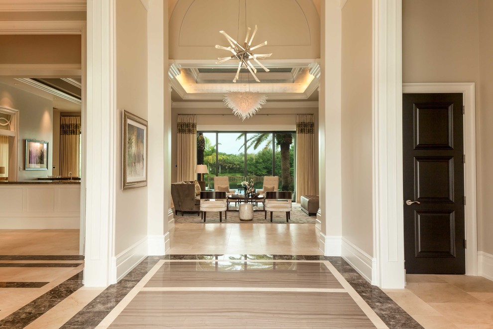 Design ideas for a transitional entryway in Miami.
