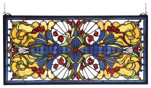 29W X 14H Sonja Transom Stained Glass Window