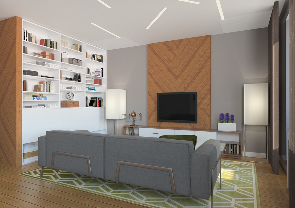 Линейные светильники в интерьере гостиной