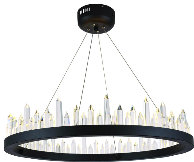 Chandelier MALTA 32Light Satin Dark Gray Polished Nickel Metal Traditional Chandeliers by