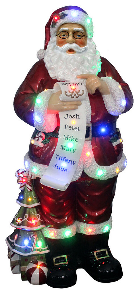 Long Lasting Led Lights 4 Santa Claus Holding Naughty Nice