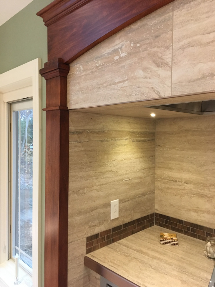 Inspiration for a large transitional porcelain tile home design remodel with no fireplace and a standard ceiling
