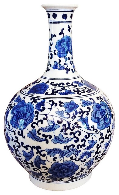 Clic Chinese Vintage Ming Era Blue And White Porcelain Fl Clic Chinese Vintage Ming Era Blue And White Porcelain Fl Globular Vase