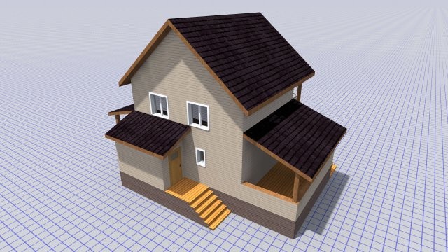 Каркасный индивидуальный дом на бетонном ленточном фундаменте [016.14]
