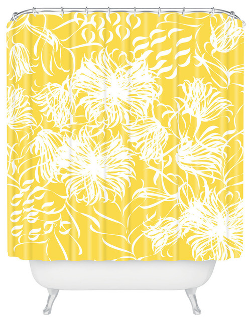 Vy La Bright Breezy Yellow Shower Curtain, Standard 69"x72