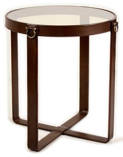 Leather Belts Table by BSEID Transitional Side Tables And End