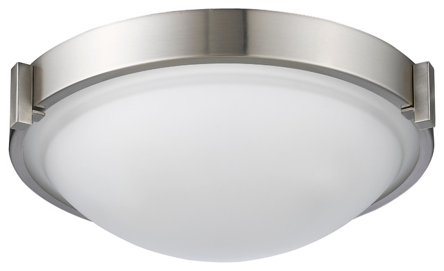 Smith Transitional 2-Light Bushed Nickel Flush-mount Ceiling Fixture 13" Wide