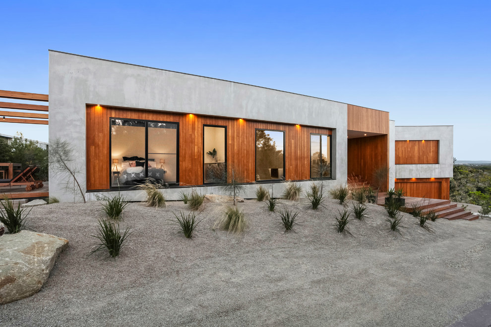 This is an example of a contemporary home design in Melbourne.