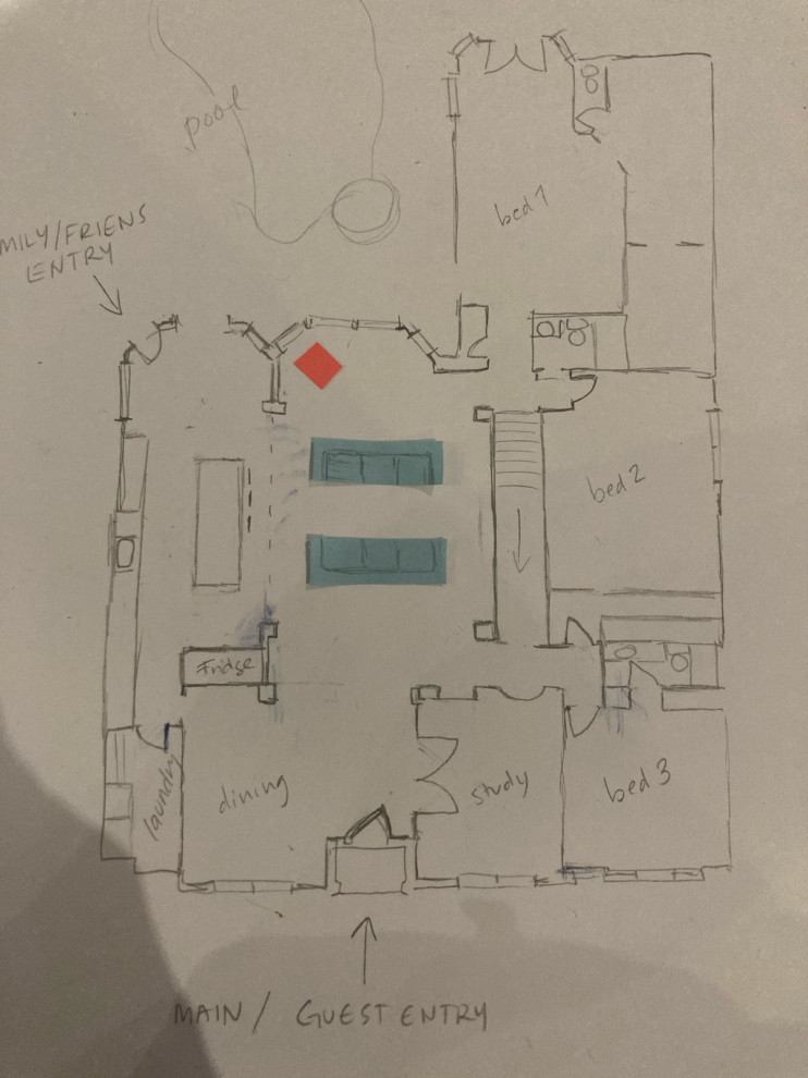 how to furnish open concept LR
