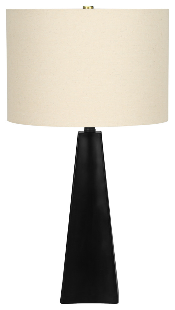 Lighting, 27"H, Table Lamp, Black Resin, Beige Shade, Modern, 14.5L x ...
