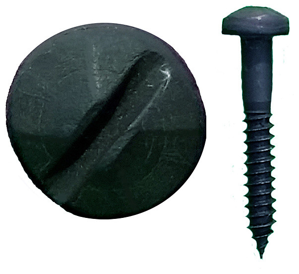 Rustic Head Wood Screws, Black, 12 x 1 1/2", Set of 48 Traditional