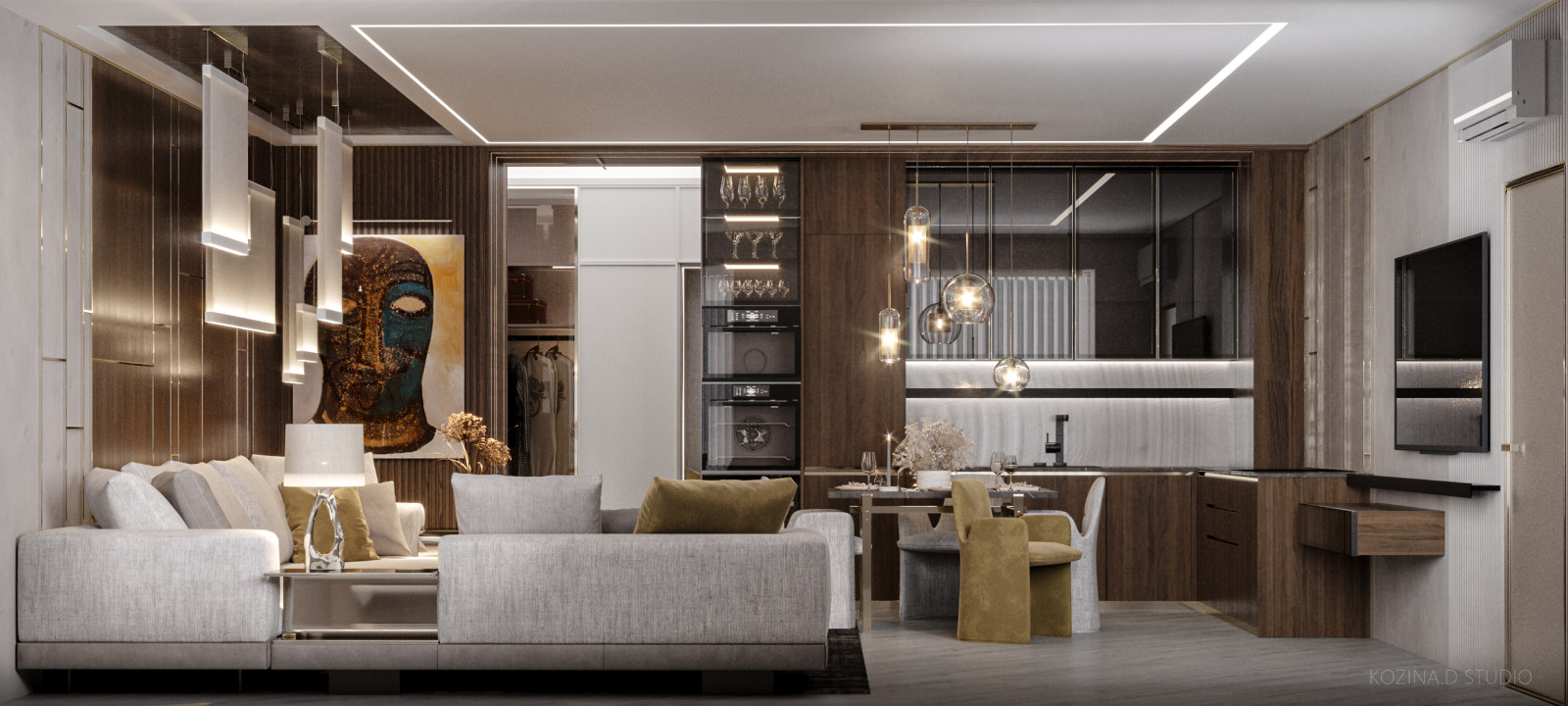 Кухня гостиная из проекта в Санкт-Петербурге