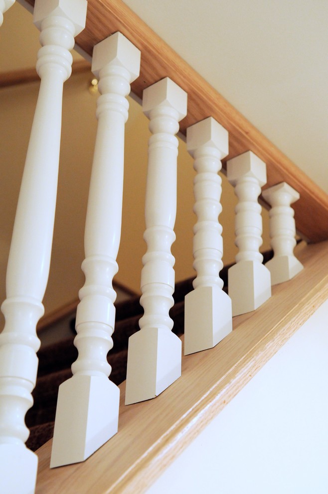 Inspiration for a transitional staircase remodel in Chicago