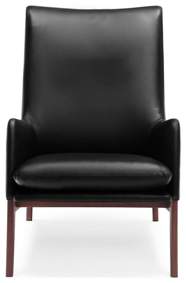 Asta Leather Chair Black Midcentury Armchairs And Accent Chairs